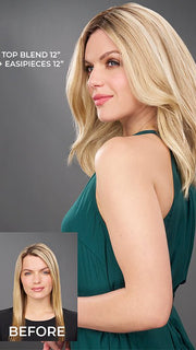 12FS8 SHADED PRALINE | Medium Natural Gold Blonde, Light Gold Blonde, Pale Natural Blonde Blend, Shaded with Dark Brown