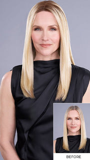 TOP TREND STRAIGHT 18" by JON RENAU in color FS24/102S12 LAGUNA BLONDE | Light Natural Gold Blonde with Pale Natural Gold Blonde Bold Highlights, Shaded with Light Gold Brown