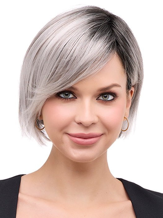 EVE by Envy in STERLING SHADOW | Medium Salt-and-Pepper Grey with Darker Brown Roots