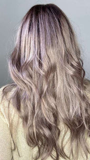 Kristyna @kristynamoore wearing WREN by RENE OF PARIS in color MILK-TEA-LR | Creamy Beige with Longer Dark Root
