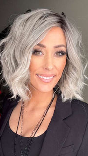Nichole Corbett @nicholealee wearing NYX by RENE OF PARIS in color SILVER OYSTER R | Silver and Beige blended base with Rich Brown Root tone. Great substitute tone for Blond

Note: Hair shade may vary slightly depending on lighting conditions