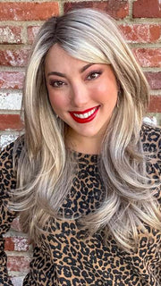 Jen Brown @being_mrs_brown wearing ANGELICA PM by NORIKO in color ARABIAN SAND™ | Neutral Chocolate Brown Roots fade into a Neutral Blonde Base, blended with Sandy, Chestnut, Golden, and Honey Blondes, with Soft Creamy Blonde Highlights and Face-Framing Lowlights