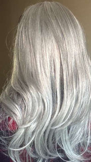 Mel B. @mels.be.ageless wearing BELINDA by ENVY BY ALAN EATON in color 56 MEDIUM GREY | Salt and Pepper Grey 50% Medium Brown 50% Grey