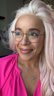 Brea @getwiggywithbrea wearing GLAM WAVEZ by RENE OF PARIS in color PINK CHAMPAGNE | A perfect mixture of soft baby Pink and Light Pale Blond tones