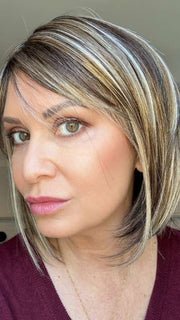 SPARKLING MOCHA R | Neutral Dark-Brown Base featuring Silvery White and Golden Blond Highlights