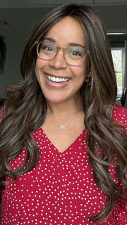 Brea @getwiggywithbrea wearing MODEL MODE by RAQUEL WELCH WIGS in color RL8/29SS SHADED HAZELNUT | Warm Medium Brown Evenly Blended with Ginger Blonde with Dark Roots
