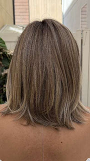 Arlah and Katrina @wearethehairsiss wearing CRUISE CONTROL by RAQUEL WELCH WIGS in color RL12/22SS SHADED CAPPUCCINO | Light Golden Brown Evenly Blended with Cool Platinum Blonde Highlights with Dark Roots
