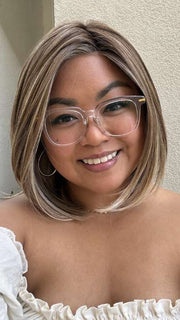 Arlah and Katrina @wearethehairsiss wearing CRUISE CONTROL by RAQUEL WELCH WIGS in color RL12/22SS SHADED CAPPUCCINO | Light Golden Brown Evenly Blended with Cool Platinum Blonde Highlights with Dark Roots
