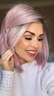 Crystal @ crystallhoneycutt wearing Dare to Be in color Pink | A dusty pink coloration reflects the latest trend in fantasy hair | styled with bobby pins