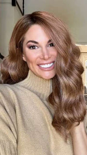 Katy C. @thewigeducator wearing DAY TO DATE by RAQUEL WELCH WIGS in color RL29/33SS ICED PUMPKIN SPICE | Strawberry Blonde shaded with Dark Red-Brown
