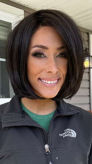Nichole @nicholealee wearing KRISTEN by JON RENAU in color 4 BROWNIE FINALE | Dark Brown
