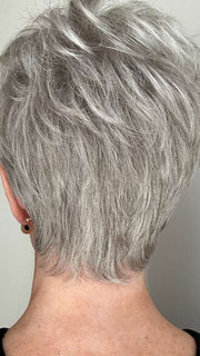 Mel B. @mels.be.ageless wearing TAB by ELLEN WILLE in color SILVER MIX | Pure Silver White and Pearl Platinum Blonde Blend