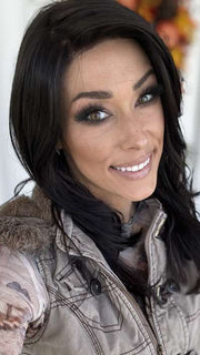 Nichole @nicholealee wearing TOP SMART 12" by JON RENAU in color 4 BROWNIE FINALE | Dark Brown
