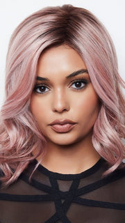 VERO by Rene of Paris in WATERMELON-R | Rich Pastel Pink Base with Subtle Soft Reddish Tone and Soft Dark Brown Roots PPC MAIN IMAGE FB MAIN IMAGE