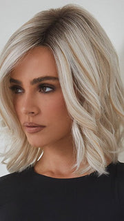 WHITE-ROSE-BLOND-R | White Blond Base with subtle Warm Brown Highlights