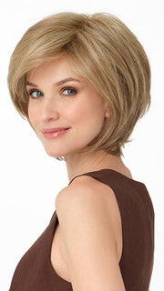 WHITNEY by ENVY in color GINGER CREAM | Dark Beige Blonde underneath highlighted on top with Light Beige Blonde