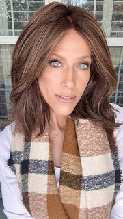 Kristyna Moore @kristynamoore wearing ZARA by RENE OF PARIS in color AUBURN-SUGAR-R | Rooted Dark Auburn with Medium Auburn Base with Dark Strawberry Blonde Highlights