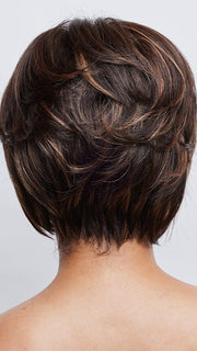 COFFEE-LATTE-R | Rooted Dark Brown with Dark Brown & Honey Brown evenly blended highlights