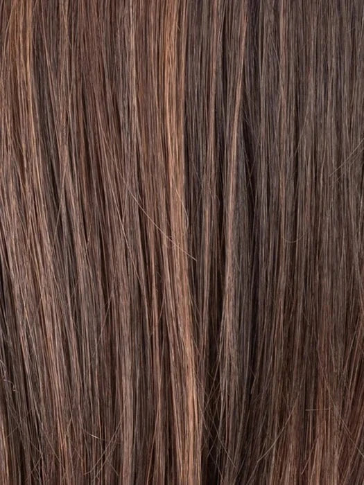 CHOCOLATE MULTI SHADED | 33.27.6 Dark Auburn and Dark Strawberry Blonde with Dark Brown Blend with Shaded Roots