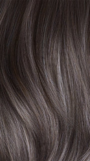 MUSHROOM-GREY-R | Dark brown incorporates light brown and silvery grey tones with shadow roots for a stylish finish.