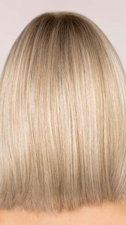 Roxie in CLEMENTINE by JON RENAU in color FS17/101S18 PALM SPRINGS BLONDE | Light Ash Blonde with Pure White Natural Violet Bold Highlights, Shaded with Dark Natural Ash Blonde