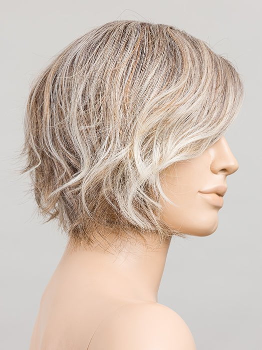 PEARL ROOTED | Pearl Platinum with Medium Ash Blonde and Lightest Brown with Grey Blend and Shaded Roots