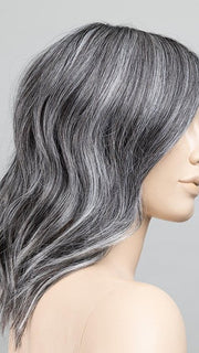 SALT/PEPPER ROOTED | Darkest and Dark Brown with Grey and Pearl White Blend with Shaded Roots