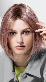 Model is wearing DUA in color ROSEWOOD-BROWN-SHADED | Medium Brown, Caramel, and Rose Gold blend with Dark shaded Roots PPC MAIN IMAGE