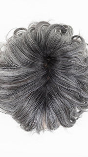 SALT/PEPPER ROOTED | Darkest and Dark Brown with Grey and Pearl White Blend with Shaded Roots