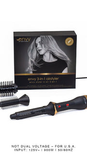 3-in-1 Airstyler Styling Tool |  Revolutionary all-in-one styling tool crafted specifically for alternative hair. Not Dual Voltage -For USA 
input:12V~ | 900W | 50/60Hz