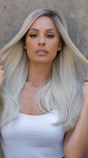 VITA by ELLEN WILLE in PASTEL BLONDE ROOTED 25.22.16 | Lightest Golden Blonde and Light Neutral Blonde with Medium Blonde Blend and Shaded Roots
