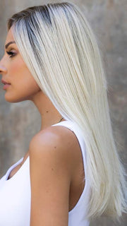 VITA by ELLEN WILLE in PASTEL BLONDE ROOTED 25.22.16 | Lightest Golden Blonde and Light Neutral Blonde with Medium Blonde Blend and Shaded Roots