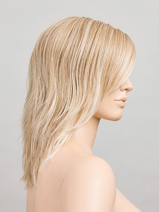 SANDY-BLONDE-LIGHTED |Medium Honey Blonde, Light Ash Blonde, and Lightest Reddish Brown with Highlights Throughout and Concentrated in the Front