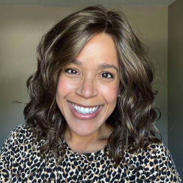 Featured Here: Mila by Jon Renau in shade 8RH14 Mousse Cake