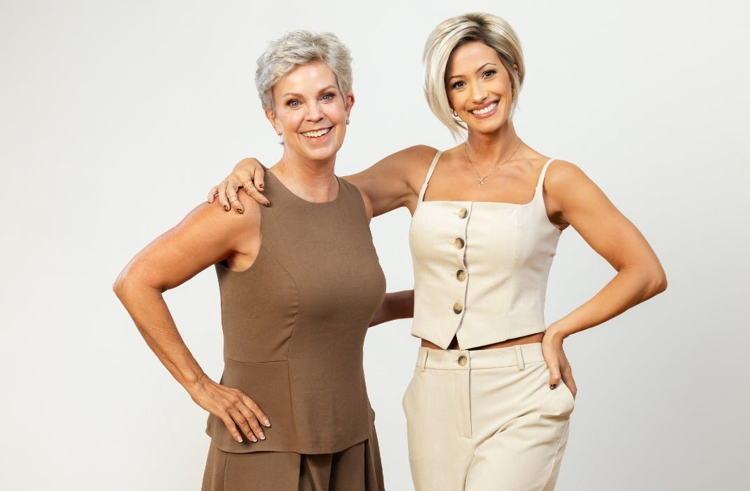 Featured Here: Lia II by Ellen Wille in shade Sand Multi Rooted & Miles of Styles by Raquel Welch in shade SS14/88 Shaded Wheat