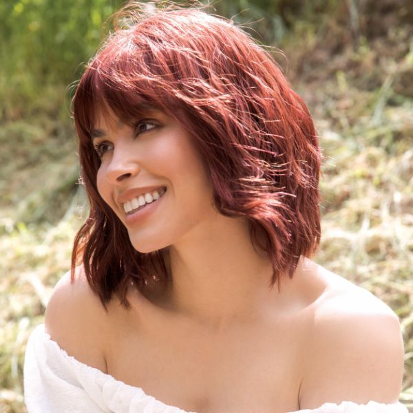 Liana by Rene of Paris wig in shade Cherry Merlot red color