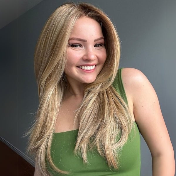 Featured Here: Drew by Jon Renau in shade 8RH14 Mousse Cake