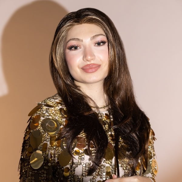 Featured Here: Dazzling Wavez by Rene of Paris in shade Pink Champagne