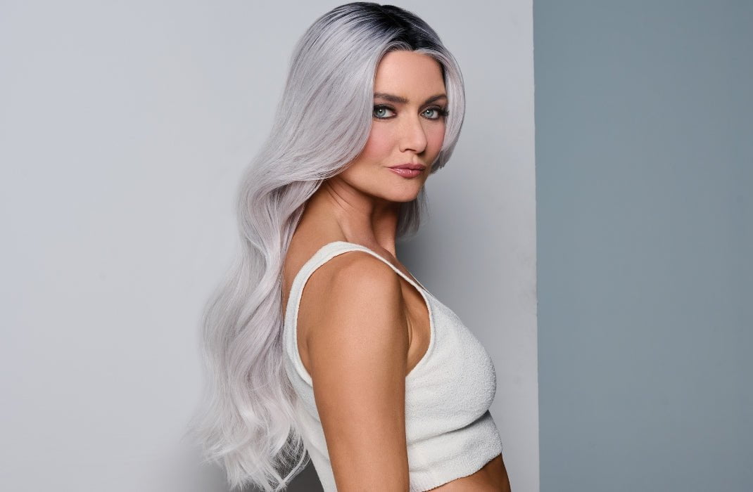 Featured Here: Queue the Hue by Raquel Welch in shade Gray/Lavender