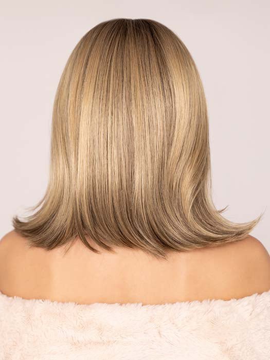 Roxie in HARPER by JON RENAU in color 24BT18S8 SHADED MOCHA | Medium Natural Ash Blonde & Light Natural Gold Blonde Blend, Shaded with Medium Brown