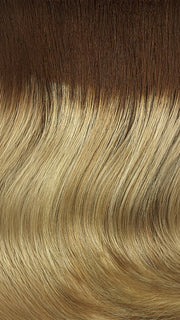 26GR | Brown Roots transition into a Golden Blonde base with Light Blonde Highlights   