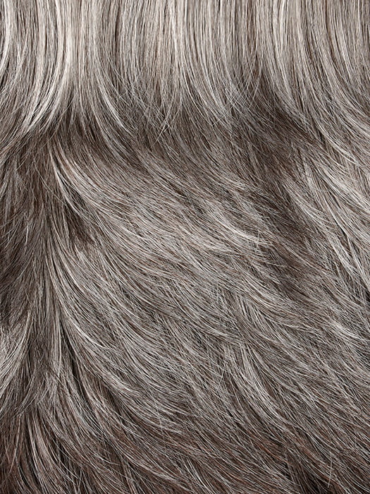43 | Medium Dark Brown Mixed with Grey on Top, graduating to Dark Brown-Grey mix at back