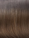 7GR | Medium Dark Brown Roots fade into a Chocolate Brown Base with Caramel Highlights