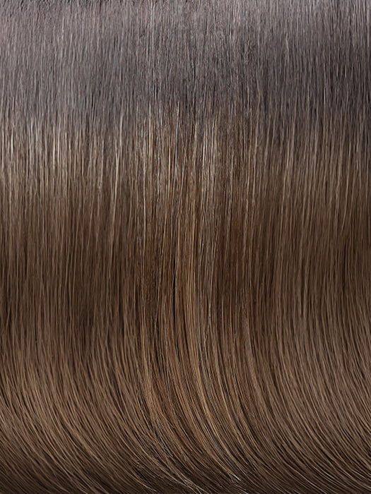 7GR | Medium Dark Brown Roots fade into a Chocolate Brown Base with Caramel Highlights