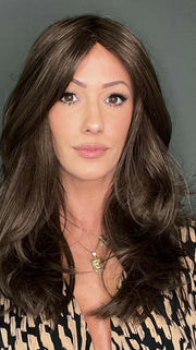 Jenna Fail @jenna_fail wearing BRANDI by AMORE in color MEDIUM-BROWN | Medium Golden Brown