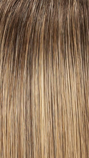 24BT18S8 SHADED MOCHA | Medium Natural Ash Blonde & Light Natural Gold Blonde Blend, Shaded with Medium Brown