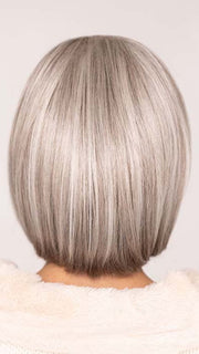 Roxie in KYLA by JON RENAU in color 56F51 OYSTER | Light Grey with 20% Medium Brown Front, graduating to Grey with 30% Medium Brown Nape