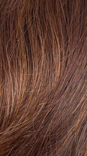 DARK CHOCOLATE LIGHTED 4.33.6 | Darkest Brown and Dark Auburn with Light Reddish Auburn Blend with Highlights Throughout and Concentrated in the Front