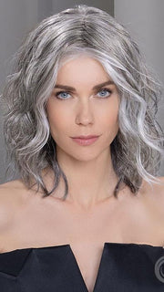 Model wearing MILA in color
DARK GREY LIGHTED 39.51.44 | Darkest Brown and Black/Dark Brown with Grey Blend Highlights throughout and Concentrated in the front