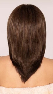 Roxie wearing MIRANDA by ENVY in color MEDIUM BROWN | Medium Brown with natural highlights